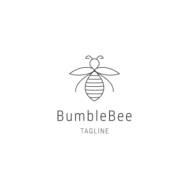 Modello di progettazione del logo di bumblebee line art