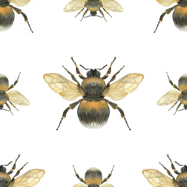 Bumblebee seamless pattern