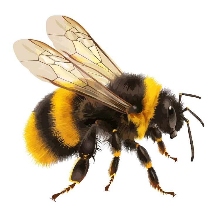 Vector a bumblebee with a yellow head and black wings