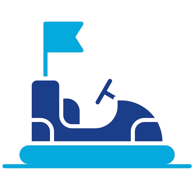 Vector bumper cars line illustration