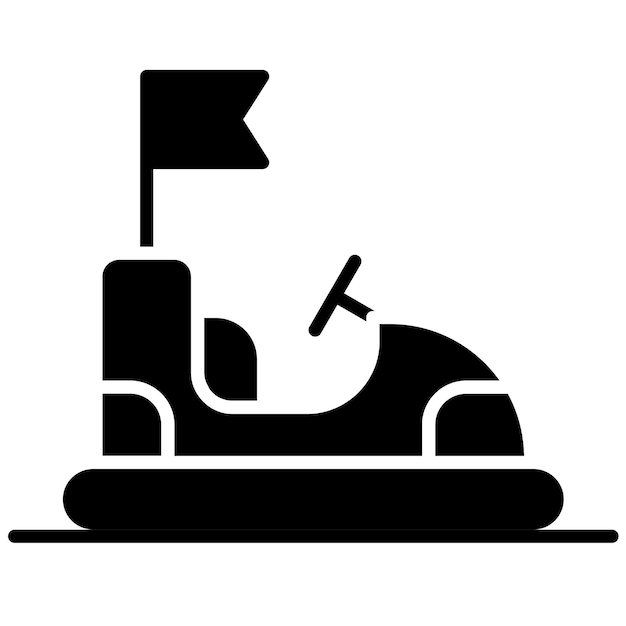 Vector bumper cars line illustration