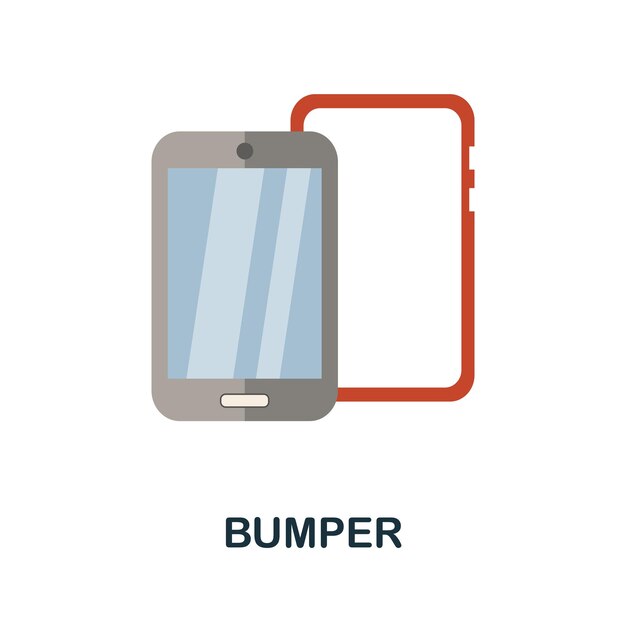 バンパー フラット アイコン携帯電話アクセサリー コレクションから色の単純な要素 web デザイン テンプレート インフォ グラフィックなどのクリエイティブ バンパー アイコン