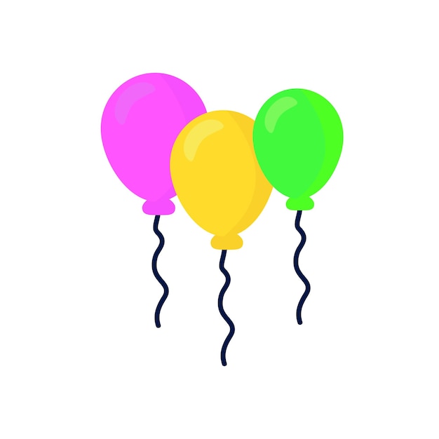 Bunch of balloons for birthday and party Flying balloon with rope Blue red yellow and green bal