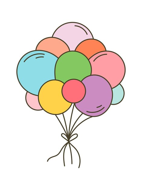 Bunch of colorful balloons Vector illustration