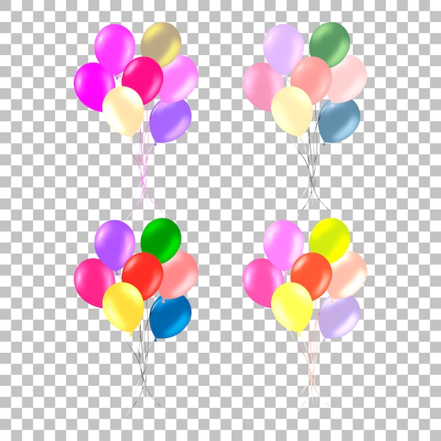 다채로운 헬륨 풍선의 무리