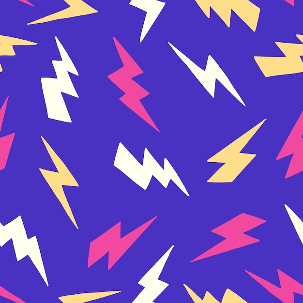 Bunch of Lightning Vector Seamless Pattern illustration Design