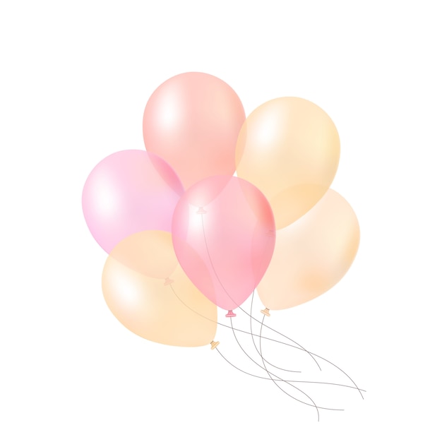 Bunch of pastel coloured transparent air balloons