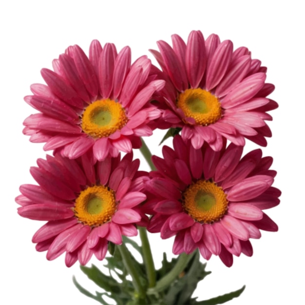 bunch of pink color Daisy flower isolated on plain white background