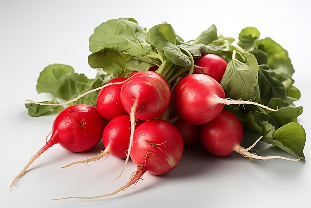 a bunch of radish isolated on white background