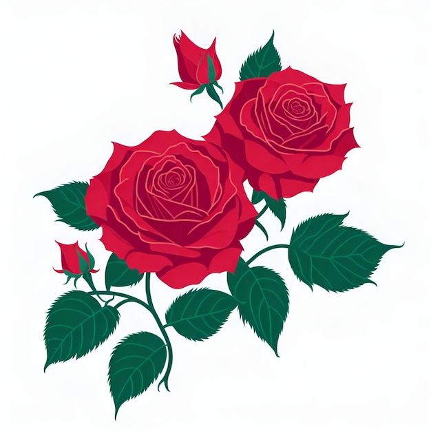 Vector a bunch of roses on a white background