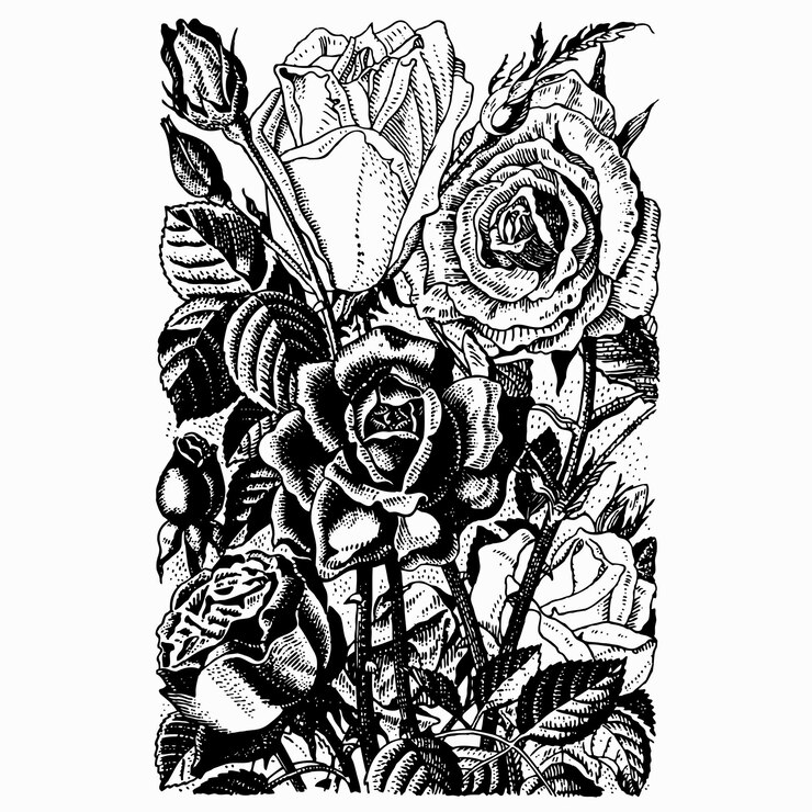 Vector bunch of roses