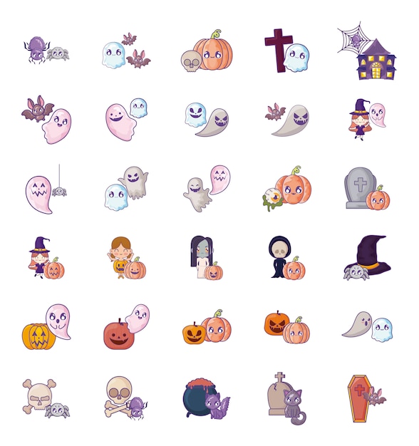 Vector bundel halloween set