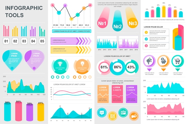 Bundel infographic UI UX KIT elementen elementen sjabloon