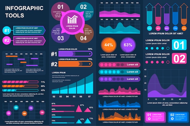 Bundel infographic UI UX KIT elementen elementen sjabloon