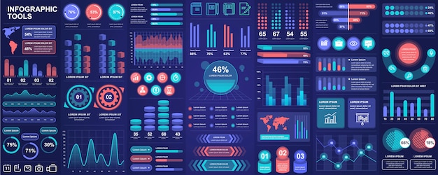 Bundel infographic UI, UX, KIT elementen sjabloon