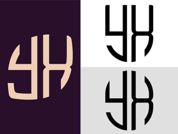 Vector bundel met creatieve beginletters yx-logo-ontwerpen