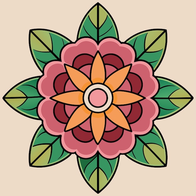 bundel met met de hand getekende gekleurde afbeeldingen Mandala