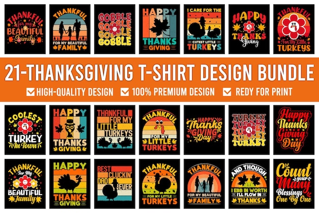 Bundel met Thanksgiving T-shirtontwerp