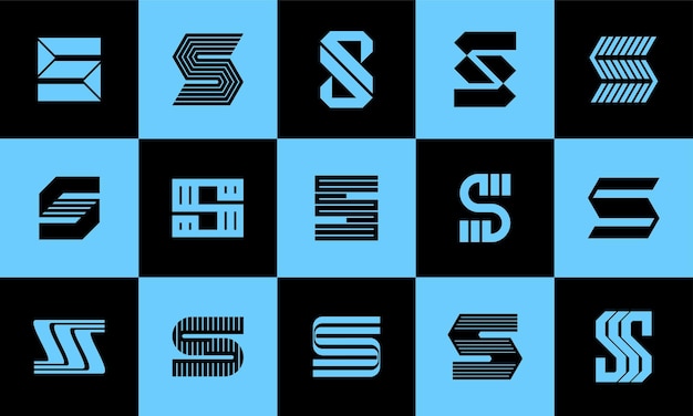 Bundel van bedrijf eerste letter S logo pictogram ontwerp