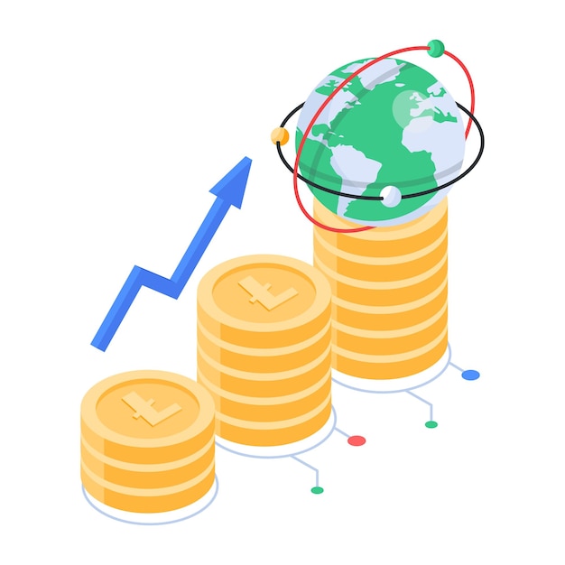 Bundel van financiële markt isometrische iconen