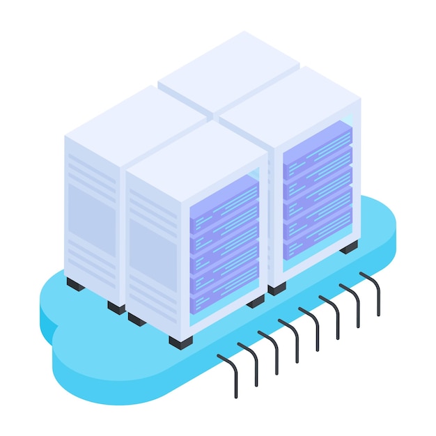 Vector bundel van isometrische pictogrammen voor serveropslag