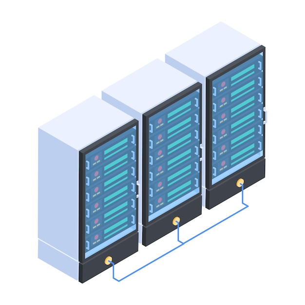 Bundel van serveropslag isometrische pictogrammen