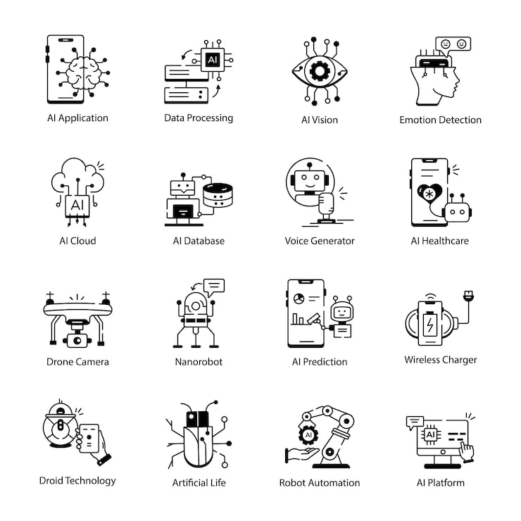 Vector 人工智能技術線性圖像捆