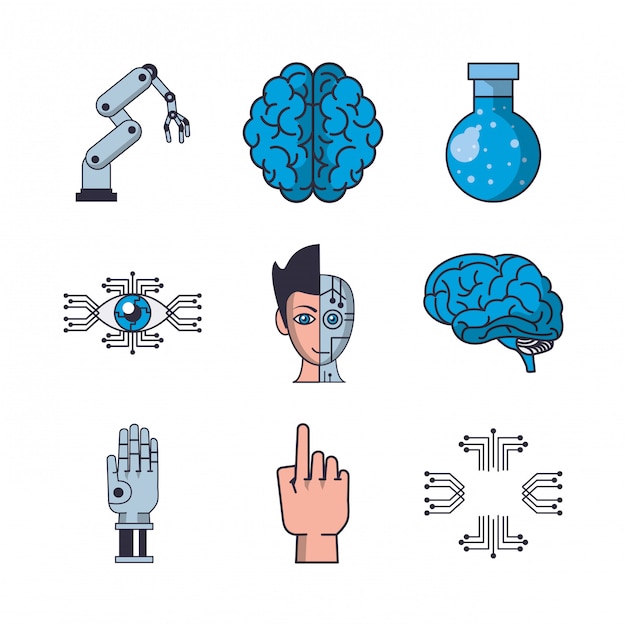 Bundle of artificial intelligence icons