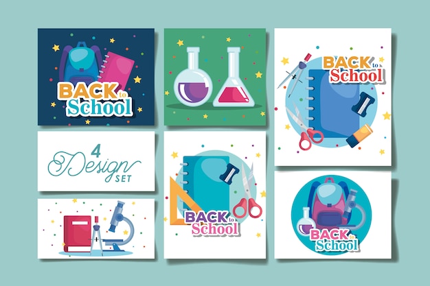 bundle back to school card set