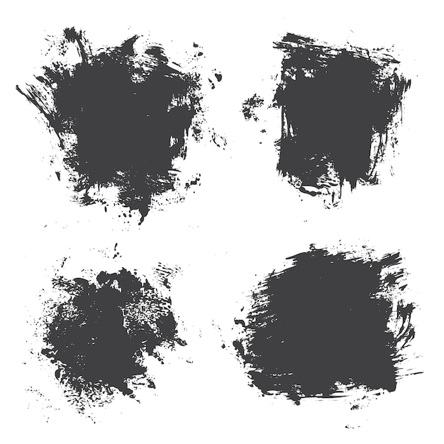 Vector bundle of black color brushstroke