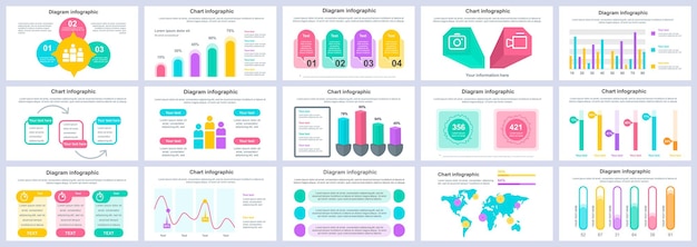 Bundle modello di diapositive di presentazione infografica affari e finanza