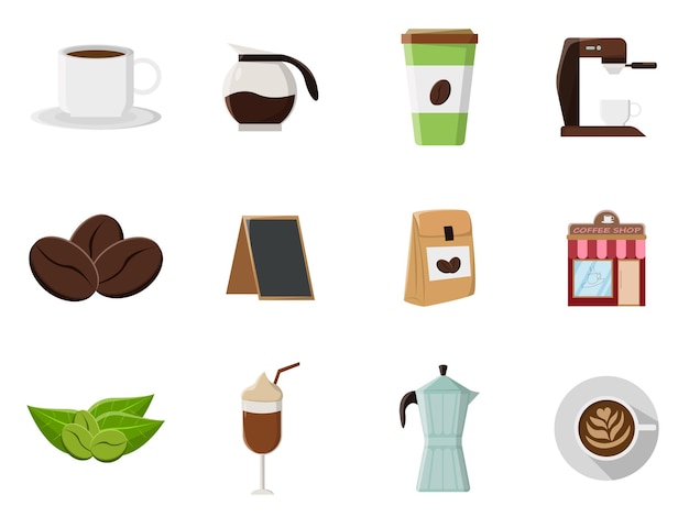 Vector bundle of coffee in coffee shop