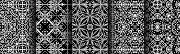 Panno di batik moderno geometrico bianco e nero del modello della raccolta del fascio