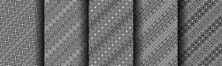 Vector bundle collection pattern black and white geometric modern batik cloth