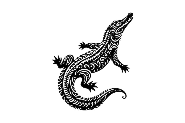 A bundle of crocodile silhouette in vector