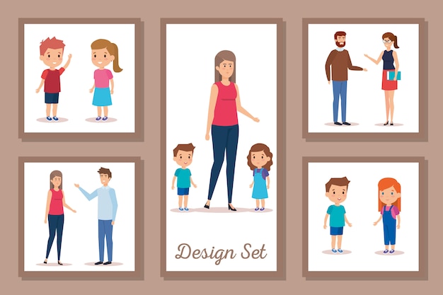 Bundle of designs teachers with students