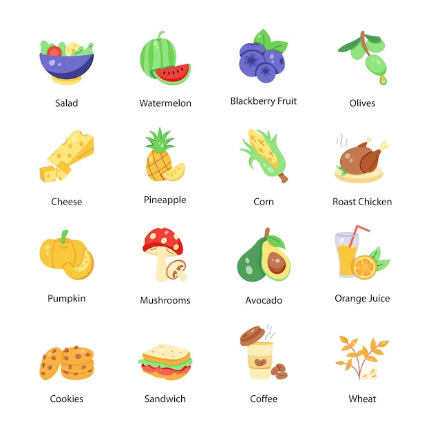 Vector bundle of diet hand drawn icons