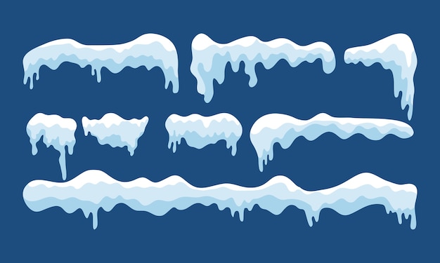 Bundle of eight snowdrifts set icons