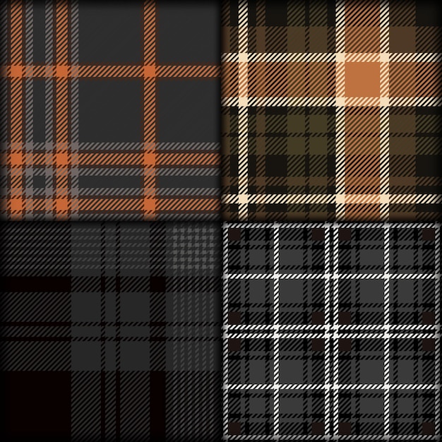 Bundle gaphic design of plaid pattern texture for skirt clothes dresses and other textile Vector graphic