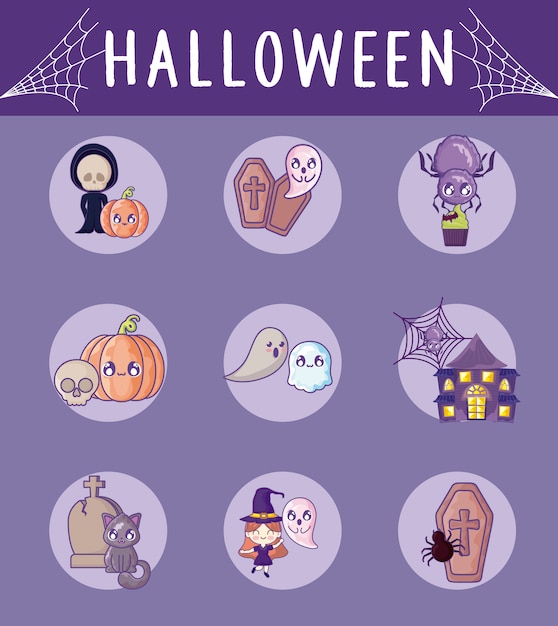 Bundle halloween con set di icone