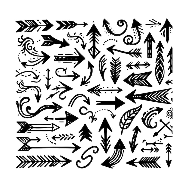 Vector bundle of hand drawn arrows collection vector