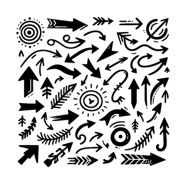 Vector bundle of hand drawn arrows collection vector