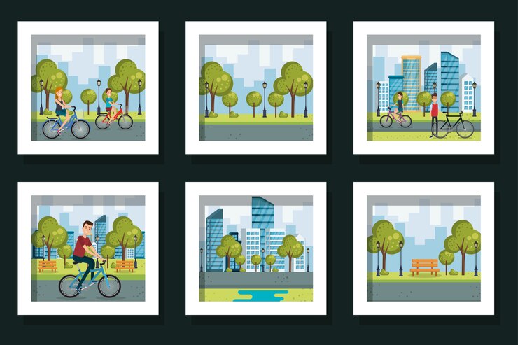 Vector bundle of healthy lifestyle and young people vector illustration design