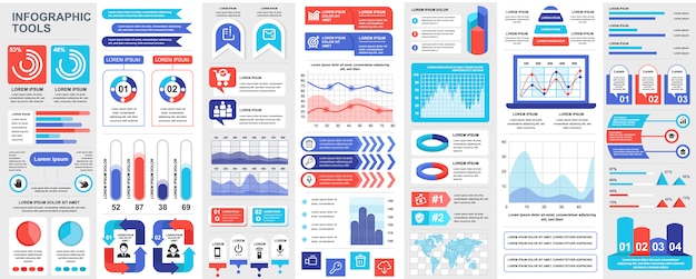 벡터 번들 infographic ui, ux, kit 요소 템플릿