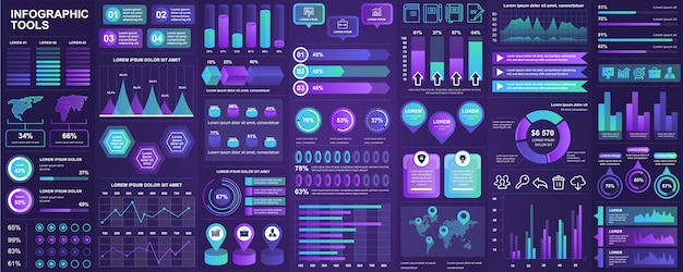 Объедините инфографические элементы пользовательского интерфейса, UX, KIT с диаграммами, диаграммами, рабочим процессом, блок-схемой, временной шкалой, онлайн-статистикой, шаблоном элементов маркетинговых значков. набор инфографики.