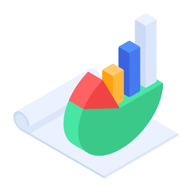 Vector bundle of investment growth isometric icons