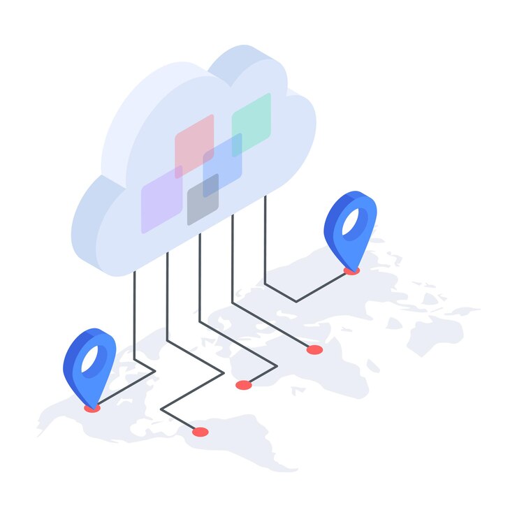 Vector bundle of iot isometric icon