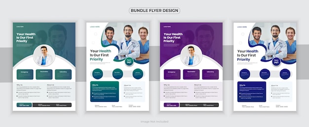 Bundle medical flyer o dl flyer e rack card design template