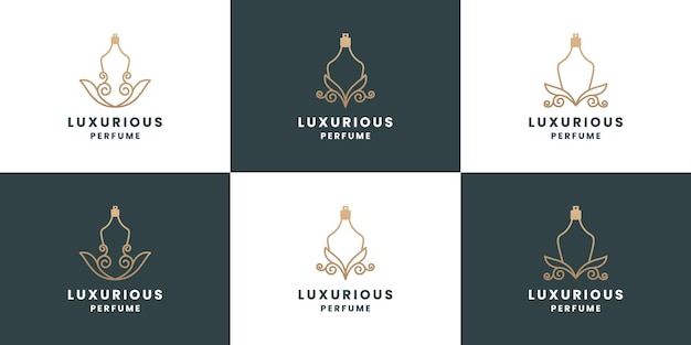 Bundle natural perfume bottle logo design