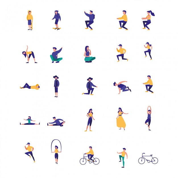 Vector bundle of people doing recreational activities